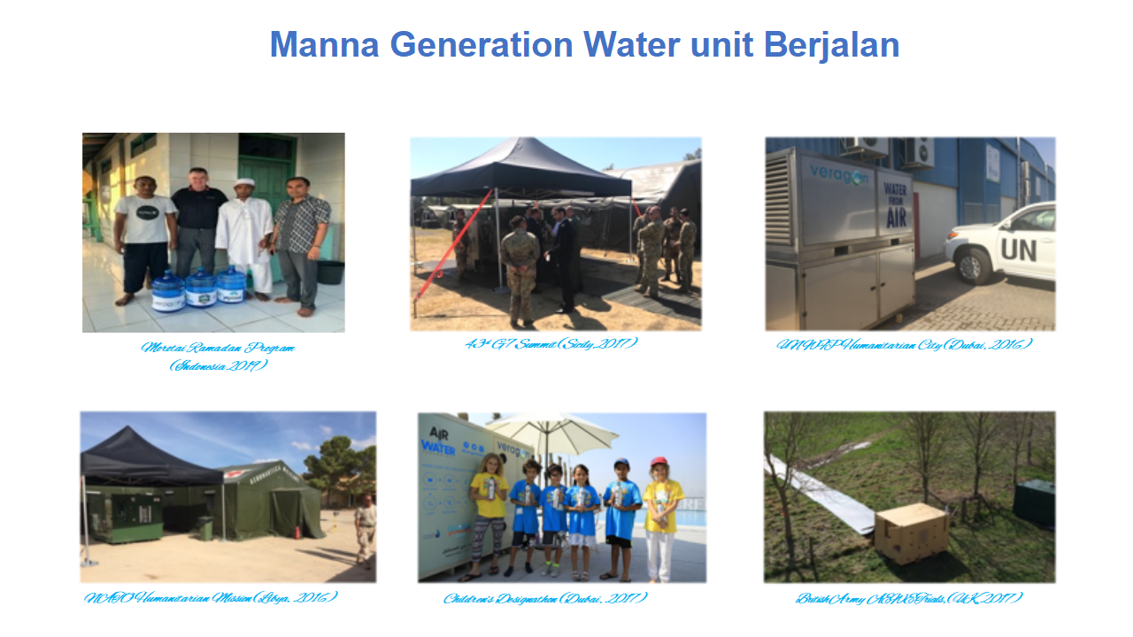 Manna Generation Water unit Berjalan